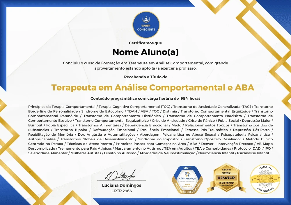 Modelo de certificado de conclusão da formação de 984h